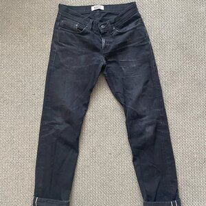 Naked & Famous Solid Black Selvedge Jeans size 32